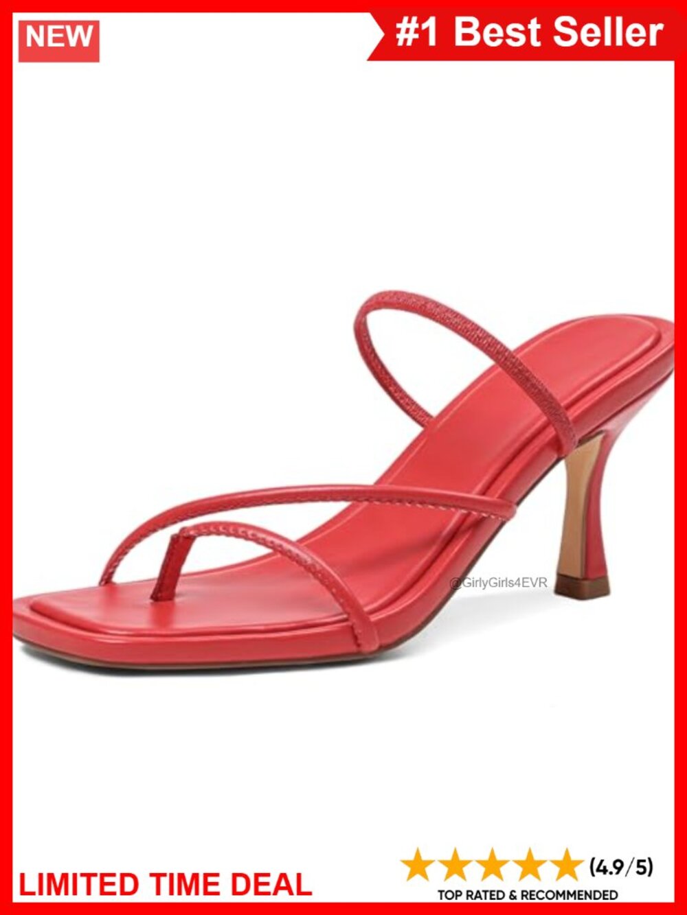 Kitten Heel Thong Sandals Square Toe Slip On Leather Women's Dress Shoes